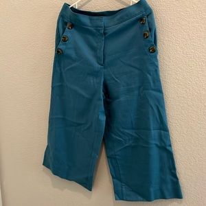 Ann Taylor cropped wide leg sailor style linen pants, size medium petite.
